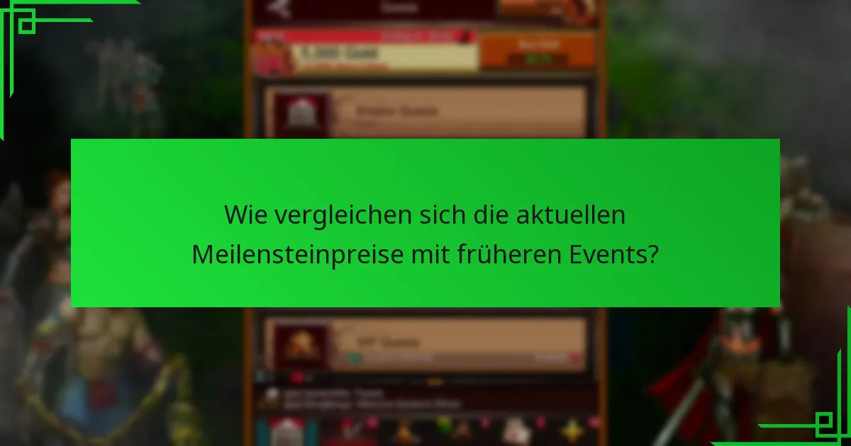 Wie vergleichen sich die aktuellen Meilensteinpreise mit früheren Events?
