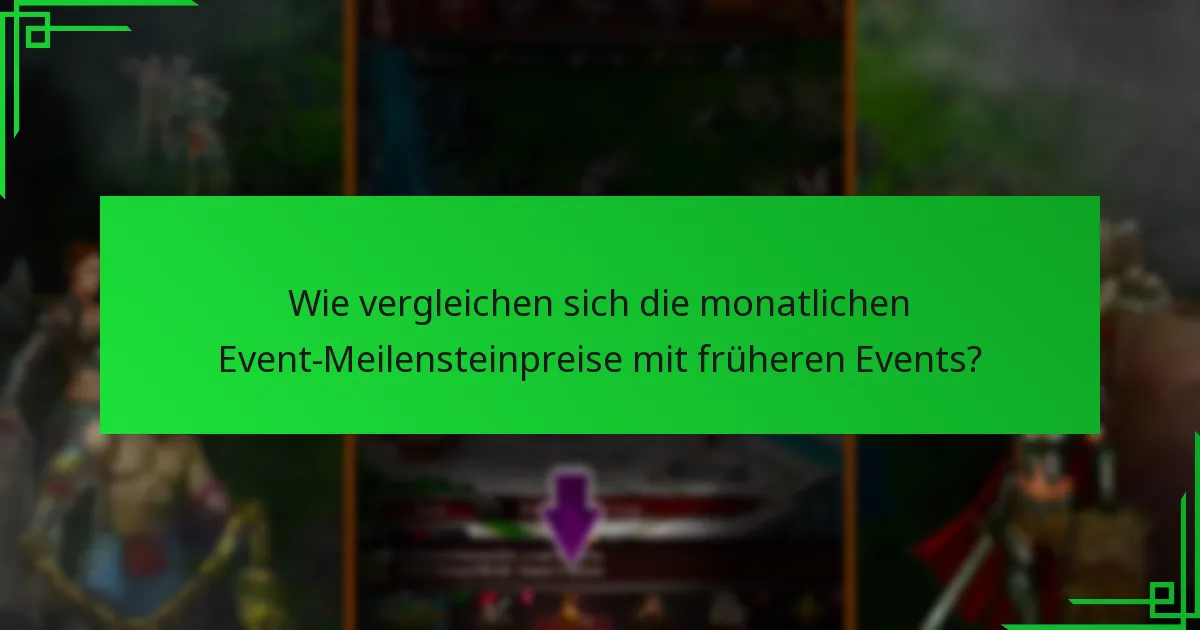 Wie vergleichen sich die monatlichen Event-Meilensteinpreise mit früheren Events?