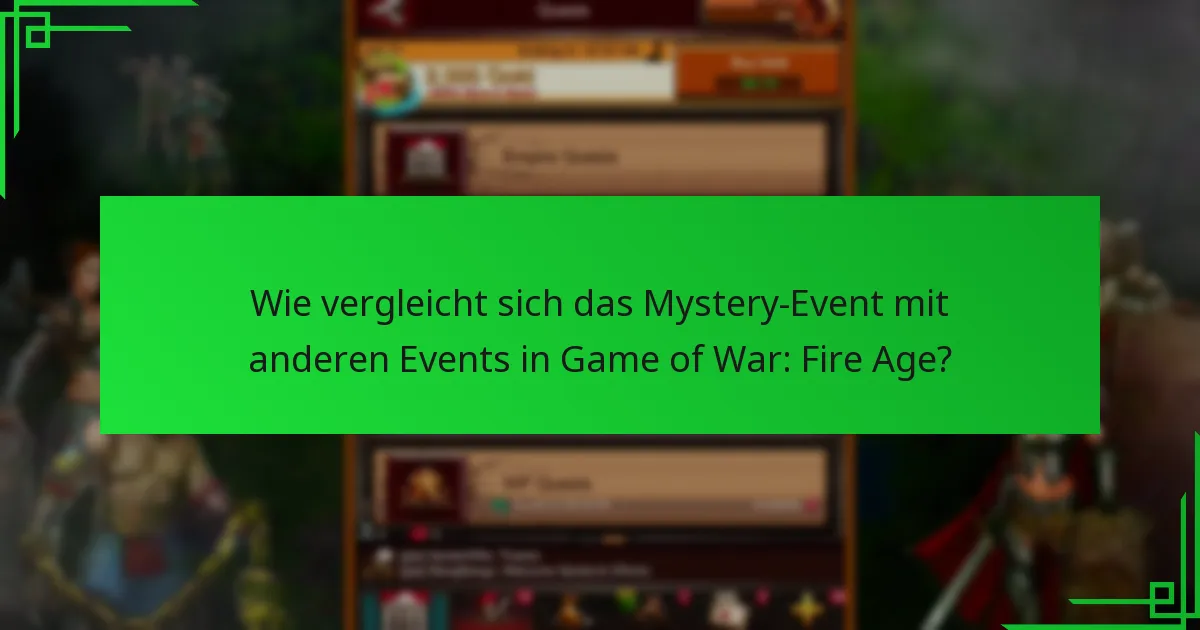 Wie vergleicht sich das Mystery-Event mit anderen Events in Game of War: Fire Age?